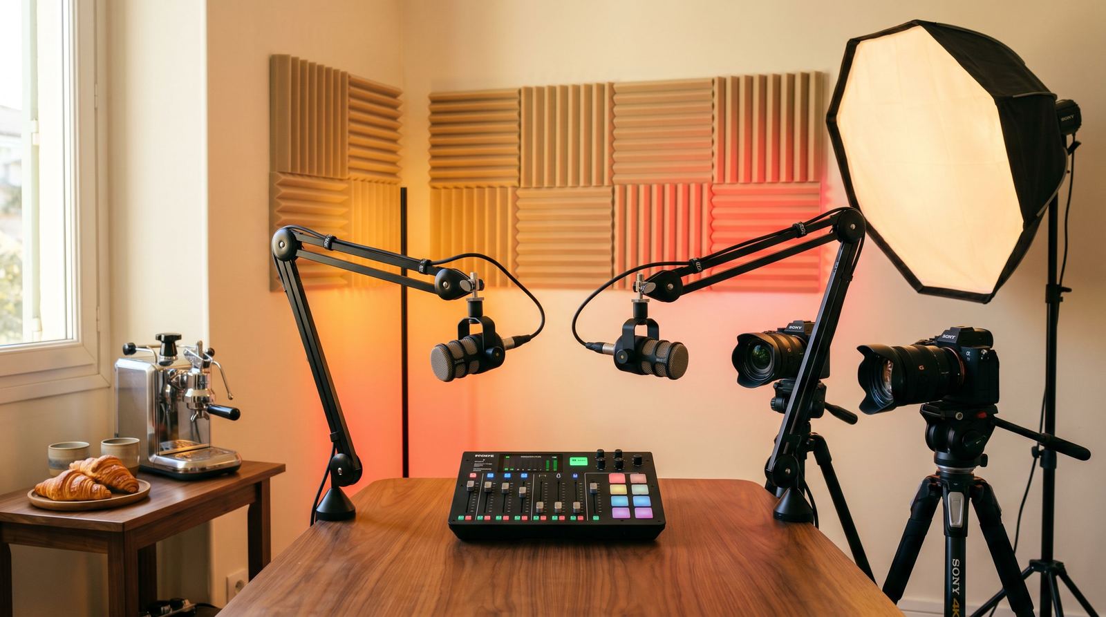Mobile broadcast podcast and 4K video setup on the French Riviera